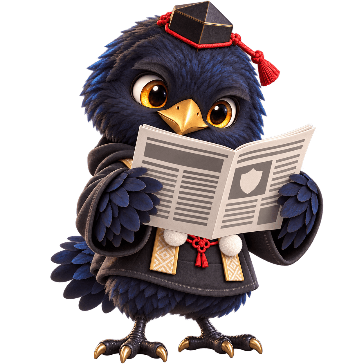 Ten lendo o jornal de segurança